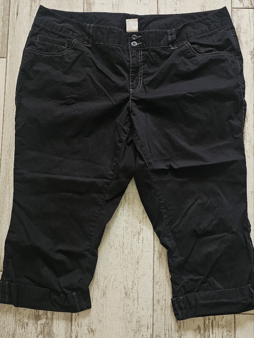 Old Navy Black Casual Button-Front Pants Capris 20